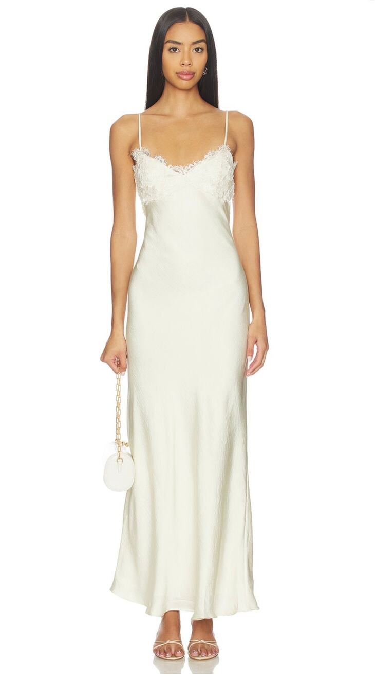 Stunning Bardot Elisan Lace Satin Maxi Dress - Ivory Size 10 (New with tags)